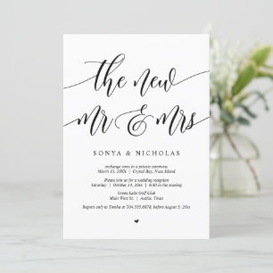 Invitation Les nouveaux Monsieur et Madame, Mariage Fuite de