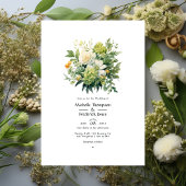 Invitation Les nuances de Mariage floral vert