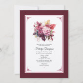 Invitation Les nuances de vin Floral Fête des mariées Dégusta (Devant)