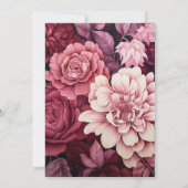 Invitation Les nuances de vin Floral Fête des mariées Dégusta (Dos)