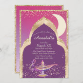 Invitation Les nuits arabes L'or et le rose Aladdin Fairytale (Devant / Derrière)