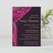 Invitation Les nuits arabes Magenta & Gold Fête des mariées (Debout devant)