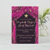Invitation Les nuits arabes Magenta & Mariage or (Debout devant)