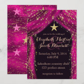 Invitation Les nuits arabes Magenta & Mariage or (Devant / Derrière)