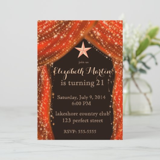 Invitation Les nuits arabes Orange (Debout devant)