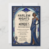 Invitation Les nuits de Harlem Roaring 20s Blue Sapphire Jazz (Devant)