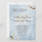 Invitation Les oiseaux bleus amoureux (Dos)