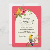 Invitation Les oiseaux en fleurs Mariage (Devant)