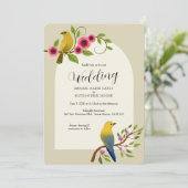 Invitation Les oiseaux en fleurs Mariage (Debout devant)
