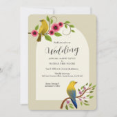 Invitation Les oiseaux en fleurs Mariage (Devant)