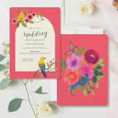 Invitation Les oiseaux en fleurs Mariage