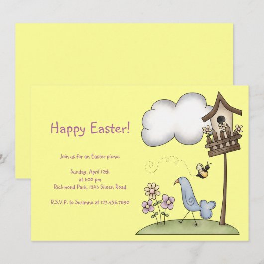 Invitation Les oiseaux et les oiseaux (Devant / Derrière)