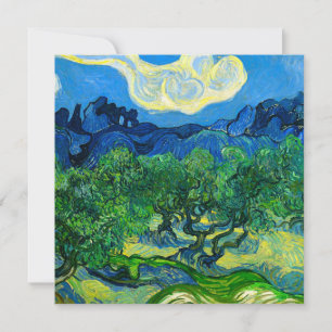 Invitation Les oliviers de Van Gogh dans un paysage montagneu