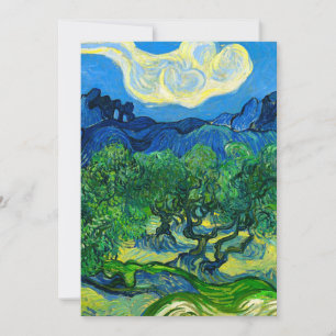 Invitation Les oliviers de Van Gogh dans un paysage montagneu