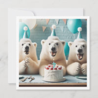 Les ours polaires mangent du gâteau, portent l'inv