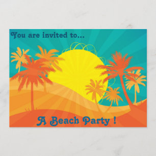 Invitation Les palmiers de plage du Retro Beach