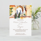 Invitation Les paons des mariages indiens Mehndi au palais de (Debout devant)