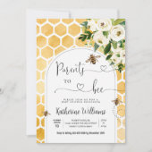 Invitation Les Parents À Être Miel Abeille Thème Baby shower (Devant)