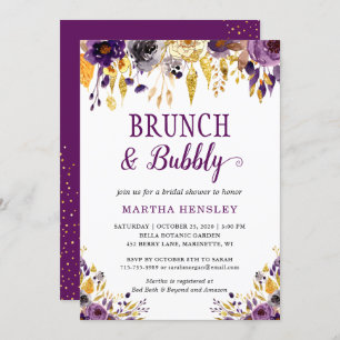 Invitation Les Parties scintillant en or de Brunch et Bubbly 