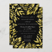 Invitation Les parties scintillantes d'or poussent des (Devant / Derrière)