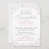 Invitation Les parties scintillantes et le rose argentés (Devant)