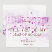 Invitation Les parties scintillantes pourpres vous serez ma (Devant / Derrière)