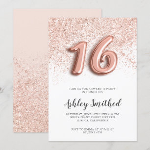 Invitation Les parties scintillantes roses d'or marquent avec