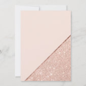 Invitation Les parties scintillantes roses d'or rougissent (Dos)