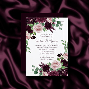 Invitation Les passions de Moody Bouquet Dramatique de Rose