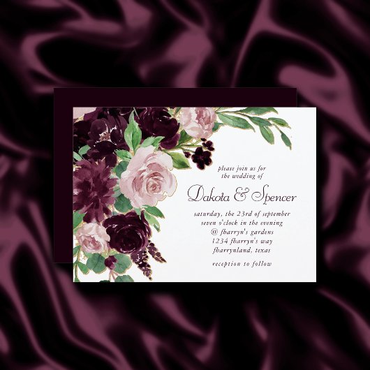 Invitation Les passions de Moody | Bouquet Dramatique de Rose