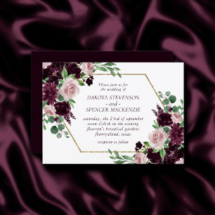 Invitation Les passions de Moody   Cadre de Rose de vin viole