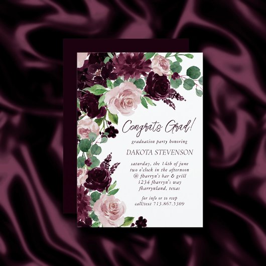 Invitation Les passions de Moody | Dramatique Purple Wine Gra