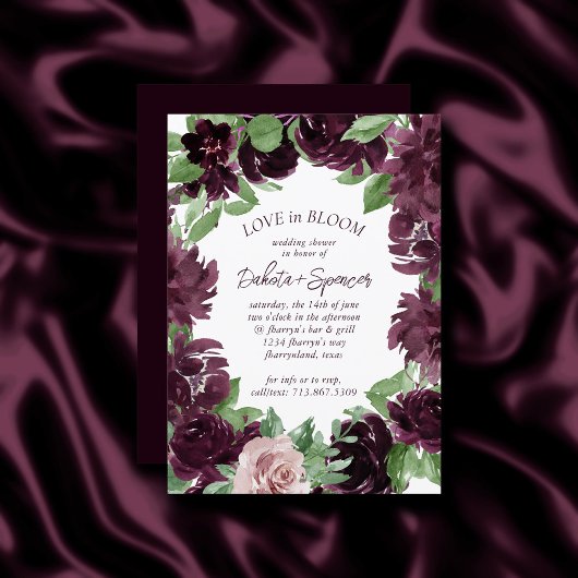 Invitation Les passions de Moody | Vin violet Dramatique Rose