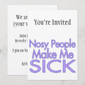 Invitation Les personnes fouineuses me rendent malade (Devant / Derrière)