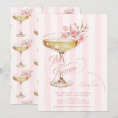 Invitation Les Pétales Et Le Procureur Fête des mariées Flora (Devant / Derrière)