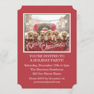 Invitation Les petits de Noël dans un camion de neige