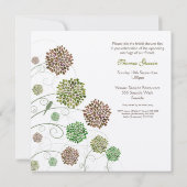 Invitation Les pignons nuptiales de vert de douche ont (Dos)