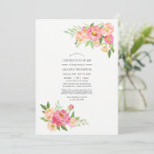 Invitation Les pivoines de l'aquarelle du printemps Célébrati (Debout devant)