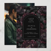 Invitation Les pivoines romantiques sombres Moody Sauvez la d (Devant / Derrière)