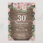 Invitation Les pivoines roses florales russes surprennent le<br><div class="desc">Les Russes Floral Pink Peonies surprennent 30e anniversaire Invitation pour femmes. Fleur florale aquarelle. Fleurs de roses et de pivoines élégantes. Anniversaire adulte. Arrière - plan en bois rustique. Country Vintage Retro. 13e 15e 16e 18e 20e 21e 30e 40e 50e 60e 70e 80e 90e 100e, n'importe quel âge.Pour plus de...</div>