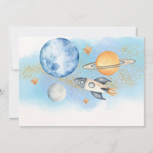 Invitation Les Planètes spatiales Extérieures Garçon Premier  (Dos)