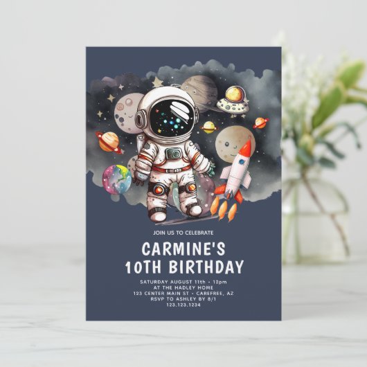 Invitation Les planètes spatiales extra-spatiales garçon 10e  (Debout devant)