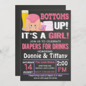 Invitation Les plongeurs pour boire C'est une fille (Devant / Derrière)