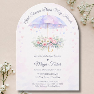 Invitation Les Pluies d'Avril Amènent les Fleurs de Mai Baby 