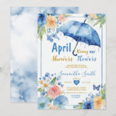 Invitation Les Pluies d'Avril Amènent les Fleurs de Mai Paras (Devant / Derrière)