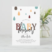 Invitation Les pluies modernes réduisent le Baby shower neutr (Debout devant)