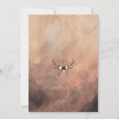 Invitation Les plumes de bois rustiques et la floraison (Dos)