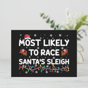 Invitation Les Plus Probables À La Course Santas Sleigh Noël 