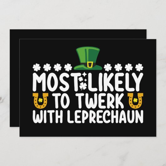 Invitation Les Plus Probables À Twerk Avec Leprechaun Dance D (Devant / Derrière)