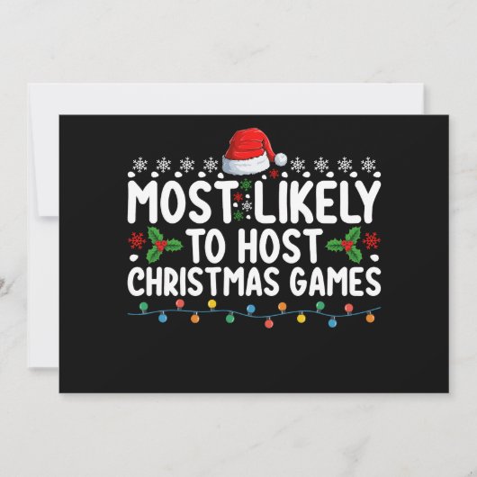 Invitation Les Plus Probables D'Accueillir Les Jeux De Noël F (Devant)